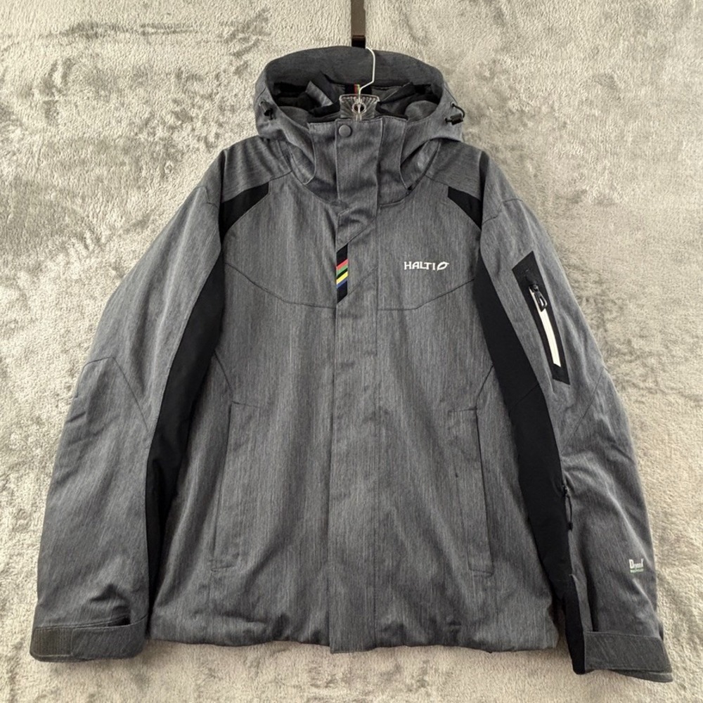 Halti FIS Ski Jacket Mens XS Gray DrymaxX‎ Full Zip Coat Water Wind Resistant